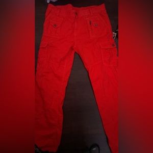 Orange cargo pants